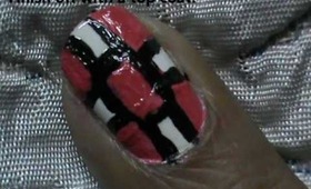 Cute Pink Checks Nail design- Easy Nail Art For Beginners and Really Easy Nail Art For Short Nails
