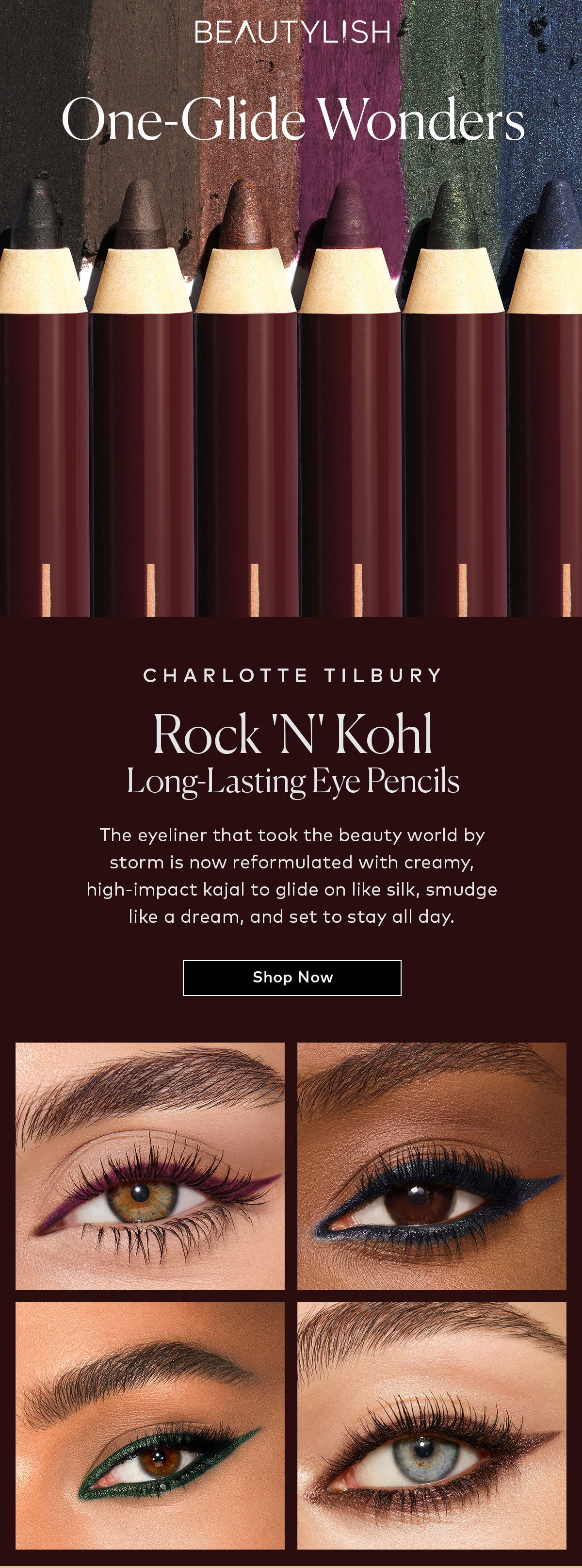 The eyeliner that took the beauty world by storm is now reformulated with creamy, high-impact kajal to glide on like silk, smudge like a dream, and set to stay all day. Shop the Charlotte Tilbury Rock 'N' Kohl Long-Lasting Eye Pencil at Beautylish.com