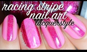 Valentine's Negative Space "Racing Stripes" Nail Art | Lacquerstyle