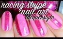 Valentine's Negative Space "Racing Stripes" Nail Art | Lacquerstyle