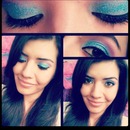 Teal glitter, purple and pink