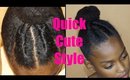 Cute Bun w Flat Twist Quick Natural Hairstyle|| Vicariously Me