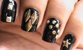 Nail Art Tutorial with Studs- DressLink Review - metal nail art how to do nail design tutorial