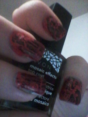 pink polish with a crackle overcoat 