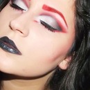 Red black and white makeup!