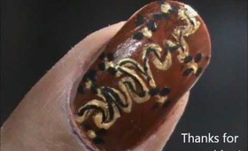 Golden swirl- Easy Nail Art For Beginners nail designs for short nails- nail design tutorial home