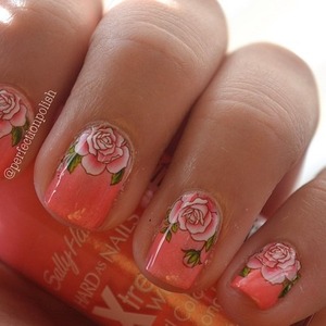 Don't you just love the roses :)? These cute nails took hardly no effort!