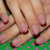 Gold-Red French manicure