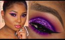 Purple Cut crease Prom Make up - Full Face tutorial - Queenii Rozenblad