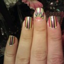 Awsome flower and stripe nails!