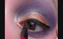 glam eyes cut crease.gold and purple look