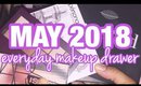 DECLUTTER & ORGANIZE MY EVERYDAY MAY MAKEUP DRAWER WITH ME! | DAY 3 | Testing New Makeup