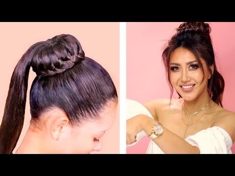 ☆ CUTE BUN into PUFF PONYTAIL 💗 COLOR UPDATE💗 EVERYDAY HAIRSTYLES BRAIDS  UPDO for Long 💗 Medium HAIR | Tina - MakeupWearables L. Video | Beautylish