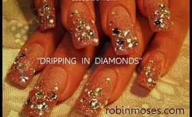 PINK NAILS COVERED IN DIAMONDS: robin moses birthday nail art design tutorial