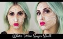 White Tattoo Sugar Skull Makeup Transformation | Courtney Little