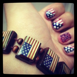 My "sprinkle" nails... I love American flag stuff!