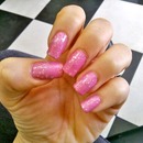 Pink Sparkly nails