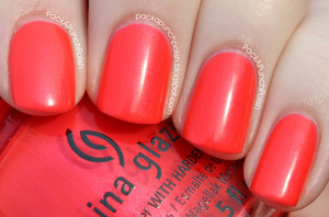 
Surfin' For Boys is a red coral shimmer. It's part of the Summer Neons Collection. This is 2 coats, without top coat.

Full Blog Post:
http://packapunchpolish.blogspot.com/2012/12/china-glaze-surfin-for-boys.html