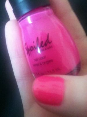 I'm loving spoiled nail polish in plastic flamingo