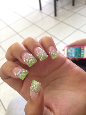 I did not do this 
it was at a salon & these are my sister's nails 