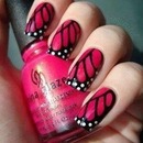 Pink Black Nails