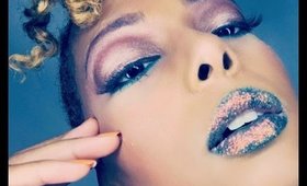 Eyeshadow Highlight and Glittery New Year's Eve LIps
