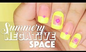 Summery Negative Space nail art