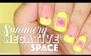 Summery Negative Space nail art