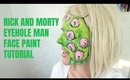 Rick and Morty eye hole man Halloween face paint tutorial