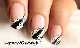 French Tip Abstract Nail Designs - Easy Nail Art (in Black and White)