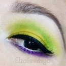 Green, Yellow, Purple Eye Makeup