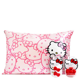 Kitsch Hello Kitty x Kitsch Pillowcase, Creaseless Clips, and Claw Clip Bundle