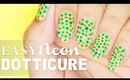 Easy Neon Dotticure nail art