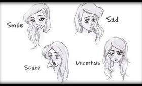 Drawing Tutorial ❤ How to draw 4 types of facial expressions