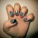 Black, White, and A Little Color Nails
