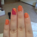Orange and Pink nails