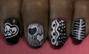 Magic nails- Black and White- very easy nail art for short nails- nail art tutorial- beginners