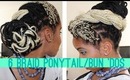 6 Braided Bun/Ponytail 'Do's: Waist-Length Braids