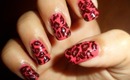 Pink Leopard Animal Print Nail Art
