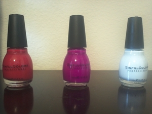 well these arent exactly spring colors, but they're beautiful. So, these nail polish went in the cart as well:]
Colors: Folly (395), Dream On (113), & Snow me white (101)