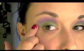 Retro Purple & Green Makeup