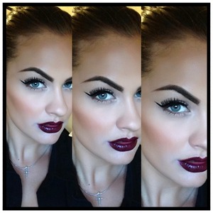 Loving the dark lip trend for this fall! I used currant lip liner from Sally's, and Ardency Inn lipgloss in dub step remix 😘 Instagram @sarahantonucci 