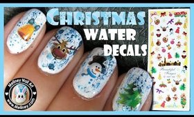 CHRISTMAS WATER DECAL NAILS EASY SIMPLE NAIL ART DESIGN | MELINEY HOW TO VIDEO