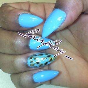 this baby blue just spoke to me,, cheetah print inspired design