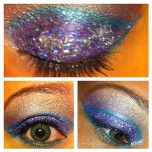 Purple and Blue shadow with Glitter