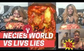 Necie World VS Liv's Life A Crawfish Mukbang Reaction Part1