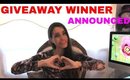 Giveaway winner announced!!