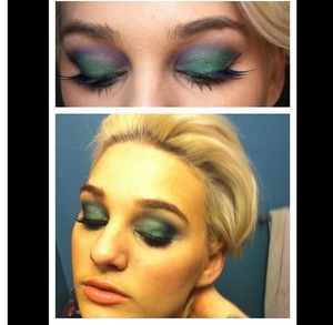 Incorporating emerald and cobalt blue in the eyes 