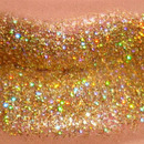 Gold glitter lips