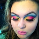 colorful and dramatic cut crease 